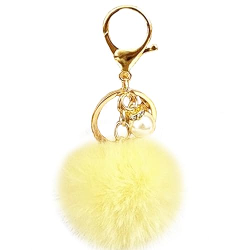 jtkdxqs Soft Pom Pom Keychain Artificial Mink Fur Plush Fluffy