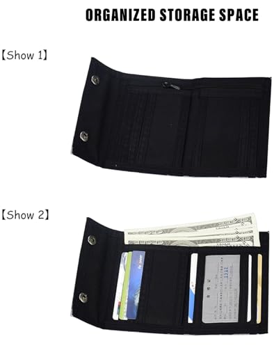 JEMINAL Camo Bifold Wallet for Men Thin Nylon Short Wallet with Cash Zipper Pocket Green3