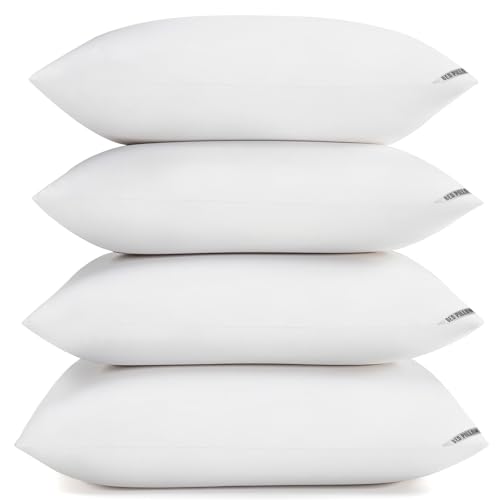 Piwaal Luxury Hotel Pillows for Sleeping 4 Pack Bed Pillows Standard Size Set of 4 Down Alternative Filling Pillows for Back Stomach or Side Sleepers