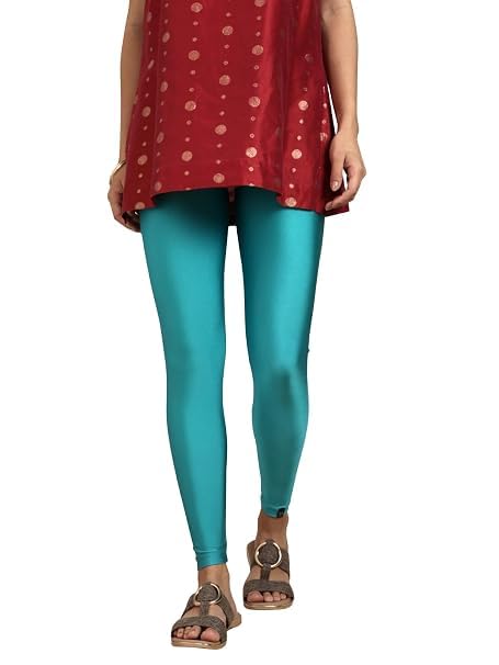 Image of TWIN BIRDS Shimmer Leggings for Women | Shiny Stretch Ethnic Wear Pants
