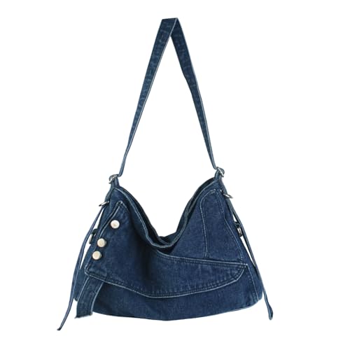 Denim Shoulder Bags for Women Retro Jean Hobo Purse With Adjustable Strap Large Tote Handbags