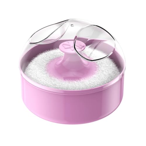 Kangnice Baby Powder Puff with Container Soft Acrylic Wool Applicator for Infant Skin Care Diaper Change Essential Hypoallergenic Design (Pink)