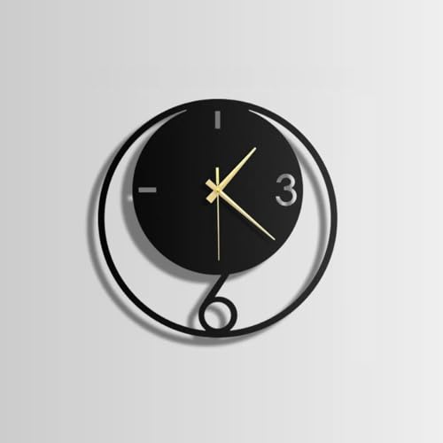 Image of Morden Metal Wall Clock for Living Room, Bedroom, Office, Kitchen, Stylish Wall Clock for Home and Hall, Designer Big Size Modern (DA-199, 50 CM)