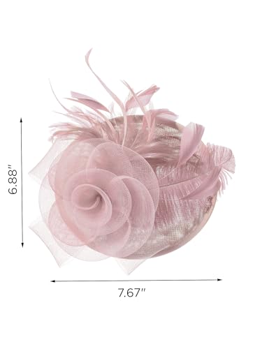 SWEETV Flower Sinamay Tea Party Fascinators for Women, Kentucky Derby Hats for Church, Cocktail, Wedding, Fancy Dress Party