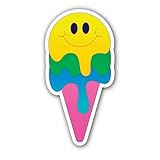 2 (Pieces) 3' and 5' Melted Ice Cream Sticker, Waterproof Vinyl Decals for Many Purpose Like Cars, Trucks, Laptops, Phones, Windows and More