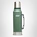 Stanley Heritage Classic Vacuum Bottle with Handle 1.1 qt | Wide Mouth w/Leakproof Cup Lid | Keep Drinks Hot or Cold | Insulated Stainless Steel Thermal Bottle | BPA-Free | Hammertone Green