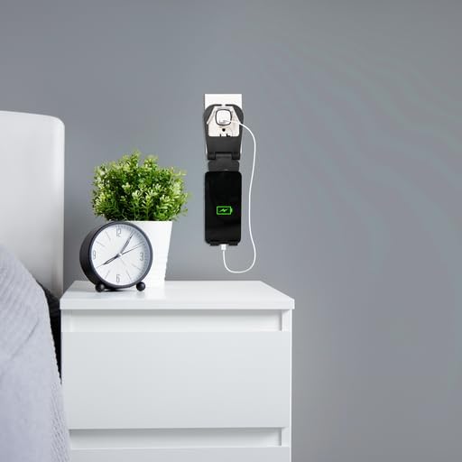 Miniatura 2 de Jokari Soporte para teléfono celular con estante eléctrico montado en tomacorriente. Transforma tu toma de corriente en un concentrador inteligente