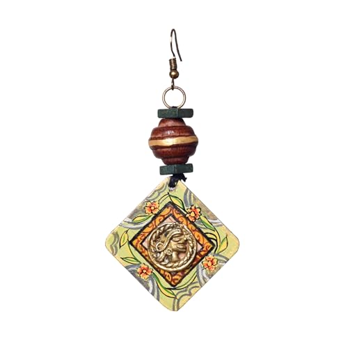 Image of Handcrafted Boho & Ethnic Earrings for Women - Wooden & Brass Statement Designs in Loop, Swing & Motif Styles