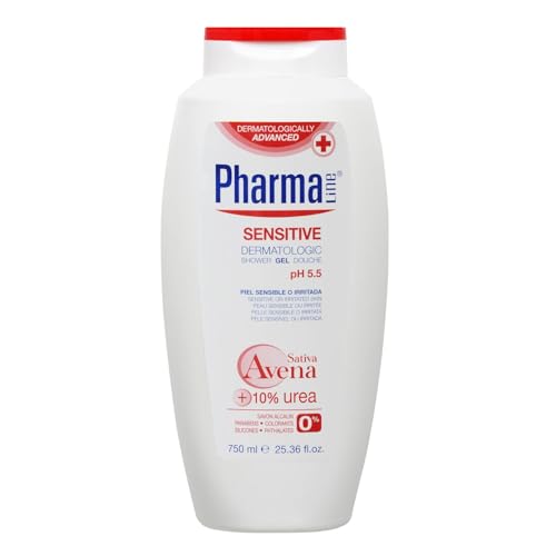 PHARMALINE Gel de baño piel sensible o irritada Sensitive 750ml con avena sativa y urea - Sin Siliconas ni Parabenos