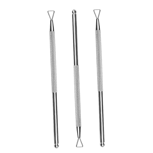 Gogogmee 3pcs Stainless Steel Nail Cuticle Pusher Set Cuticle Remover and Pusher Tool