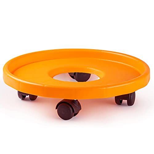 TIENDA EURASIA® Portabombonas, Soporte Plastico con Ruedas Porta Bombonas de Butano con 4 Ruedas, Soporte Plastico Bombona, Carro Universal Bombona Butano, Tamaño aproximado: Ø33,5 x 9 cm