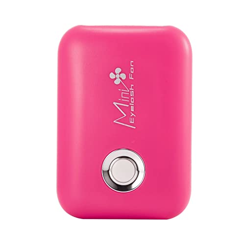 ThreeH Mini ventilador de pestañas portátil recargable eléctrico sin aspas USB ventilador con 3 velocidades de viento y soporte en T para uñas secas días calurosos,Rojo