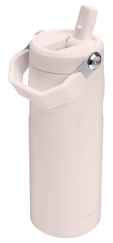 Image of Stanley IceFlow Flip Straw 2.0 Water Bottle 16 oz | Built-In Straw with Larger Opening | Lightweight and Leak Resistant | Insulated Stainless Steel | BPA-Free | Rose Quartz