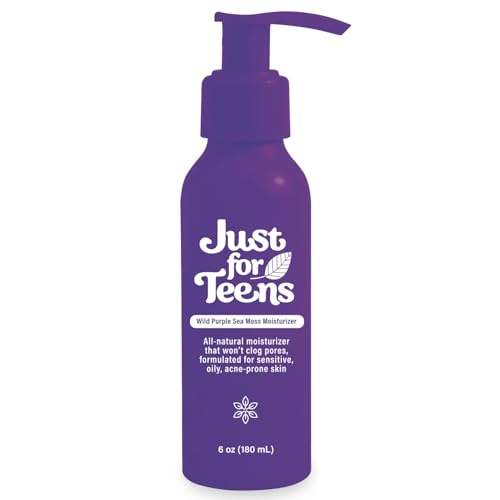 Just For Teens Sea Moss Moisturizer | Natural Ingredients | Aloe Vera & Tea Tree Oil | Daily Face Moisturizer for Oily, Sensitive Skin | Teens Best Skincare | 6oz