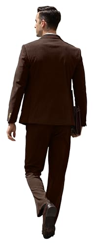 Men Corduroy Suit 2 Pieces Slim Fit Vintage Mens Coat 1 Button Tuxedo Blazer Pants for Wedding Business3