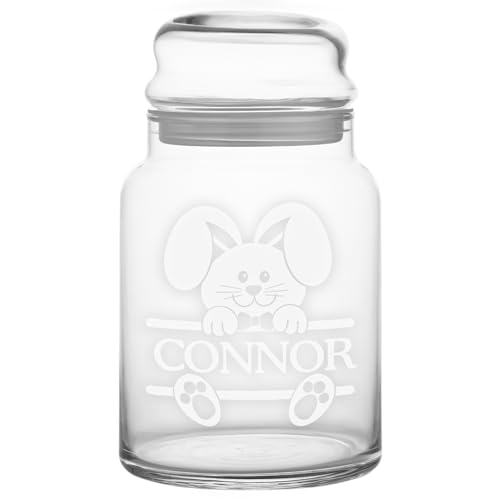 Let's Make Memories Personalized Candy Jar - Easter Friends Candy Jar w/Airtight Lid - Holds 31 oz. - Bunny Friend