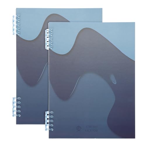 PATIKIL Libreta en Espiral de 10'x7', 2 Unidades de Carpeta de Anillas Reutilizable, Planificador Recargable para Reuniones, Trabajo, Regalos de Graduación y Cumpleaños, Color Azul Marino