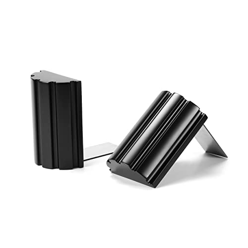 Everbbking Wood Handmade Bookends,Non-Skid Bookend, Decorative Heavy Duty Wood Book End(Black) #TOP1