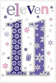 Simon Elvin Age 11 Happy Birthday Greeting Card for Girl