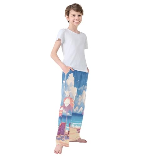 Boys' Pants Beach Sea Cloud Sky Long Bottoms Jogger Pants Elastic Waist Trousers with Pockets S-XL4