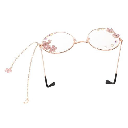 FOMIYES Kawaii Cosplay Eyeglasses with Chain Cute Party Glasses for Women Lightweight Design Unique Style for Costumes and Everyday Wear Fun Accessory for Events
