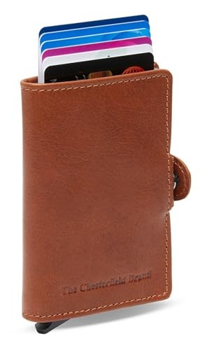 Porte-cartes Baldwin Chesterfield Cognac RFID : sécurité et compacité