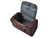 Vercord Mens Toiletry Bag Wash Travel Small Shaving Dop Kit Shower Bathroom Ditty Hygiene Bag Coffee