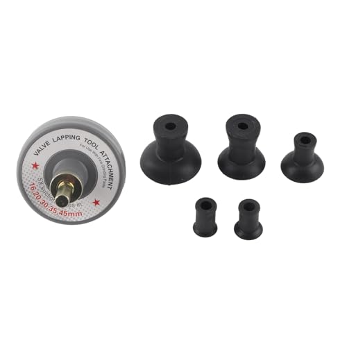 TANIQIACA Valve Lapping Tool Attachment Kit with 5 Suction Cup Adapters, 1000 1250rpm, Universal Fit for Grinding Small Engine Valves, Corrects Irregularities