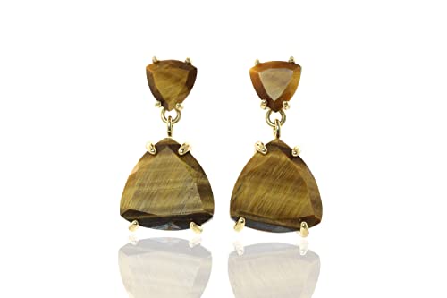 Bijoux de pierres précieuses pour femmes avec boucles d'oreilles oeil de tigre