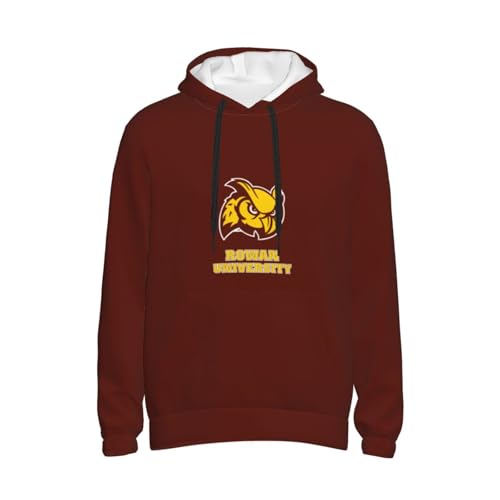 Oicvrct Rowan University Men's Fleece Lined Hoodie - Ultra-Soft Plush Lined Hooded Sweatshirt with Pocket