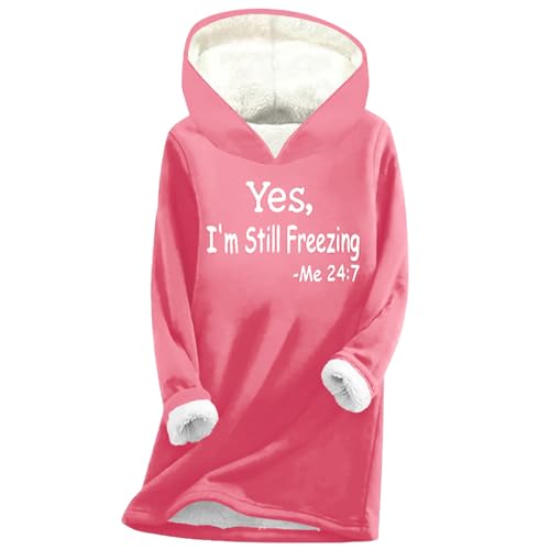 Yes I'm Still Frezzing Me 24:7 Hoodies Womens Sherpa Lined Fleece Sweatshirt Winter Warm Fuzzy Pullover Loungewear