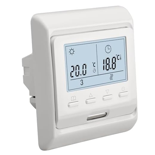 Wengart Termostato Digital para Calefacción por Suelo Radiante Eléctrico 16A WG806,Pantalla LCD Retroiluminada,Programmabile