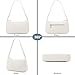 NIUEIMEE ZHOU Small Shoulder bag with 2 Removable Straps Cross Body Clutch Purse Handbag for Women (Style 3-Leather White)