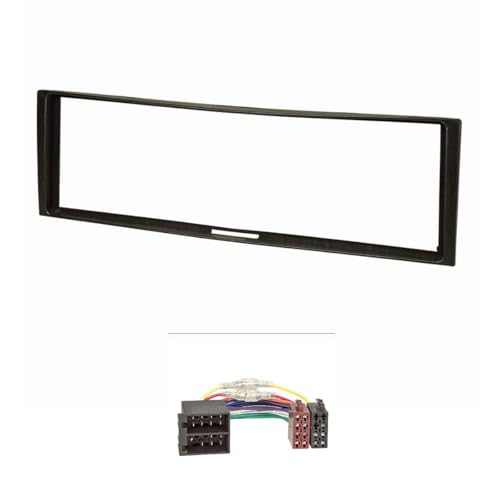 tomzz Audio 2445-010 Conjunto de Panel de Radio Compatible con Renault Megane II Scenic II Modus Clio III Negro con Adaptador de Radio ISO