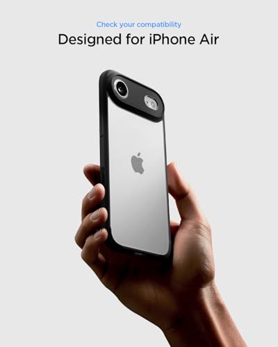 Image of Spigen for iPhone Air Case, Ultra Hybrid [TPU Covered Camera Control] [Anti-Yellowing] [No Magnet Ring] - Matte Black
