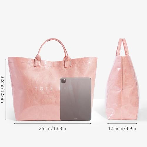 Image of Lushandy PVC Tote Bag for Women Jelly Beach Bag Top Handle Hobo Handbag | Water-Resistant, Wipe Clean, Lightweight