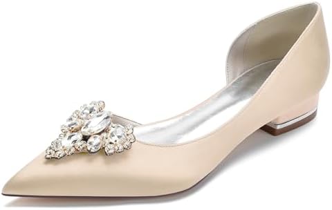 MINITOO Meisjes Dames Avond Platte Schoenen Puntig Bruiloft Pumps