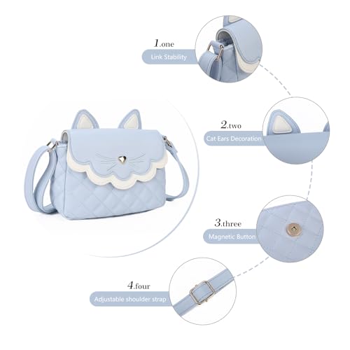 Image of Gladdon Teen Girls Crossbody Bag Cute Cat Wallet for Girl Birthday Gifts Purses