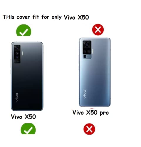 Image of COVERBLACK Rubber Silicone Back Cover for Vivo X50 - Transparent