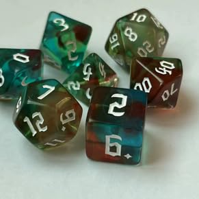 7 Stück DND Dice im Farbmix, MTG Polyedrische Würfel Set, D&