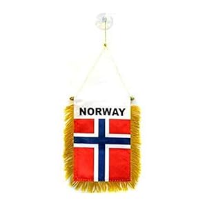 Noorwegen mini Banner 6” x 4” – Noorse PENNANT 15 x 10 cm – mini Banners 4×6 inch zuignap hanger – AZ FLAG