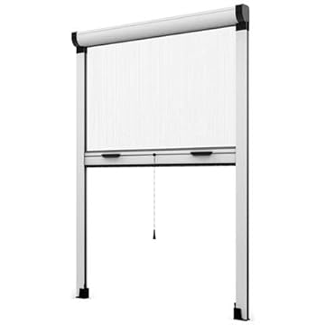 Zanzariera a Rullo Riducibile Verticale fai da te in kit Vari Colori e Misure disponibili (100 x 160, Bianco)