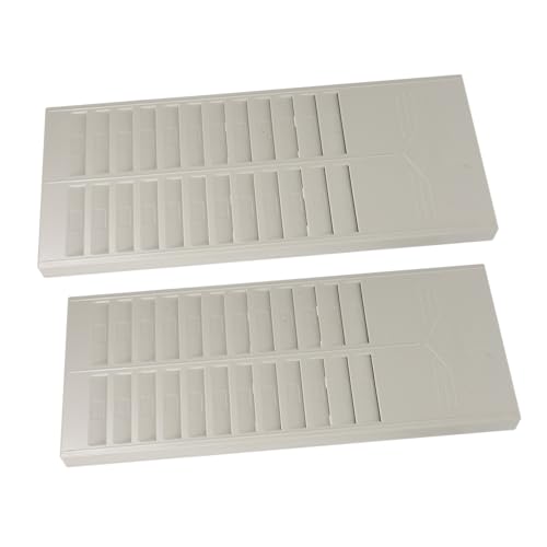 LEDMOMO 2個考勤カードホルダー 壁掛け式 スロット 二段構造 プラスチック製 耐久性あるディスプレイラック 出勤管理用 ムカード収納 オフィ