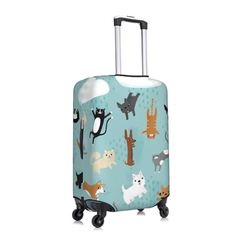 Raining Cats & Dogs Print Luggage Suitcase Covers Elastic Washable Luggage Protector Luggage Covers For Suitcase3