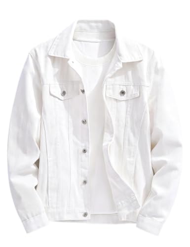 Image of Mens Classic Slim Fit Trucker Jean Denim Jacket Coat