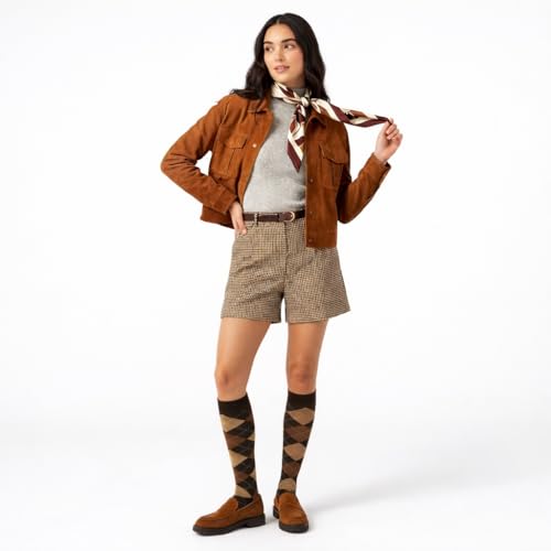 Image of Couver Women's Argyle Knee High Socks - Soft Acrylic Over the Calf Tube Style Socks for Casual Athletic - One Size
