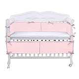 Excelente calidad: acolchado con algodón que tiene buena transpirabilidad, este protector de cuna es respetuoso con la piel sensible del bebé. Tiene tres colores lisos, blanco, rosa y gris. Adecuado tanto para bebés como para niños.