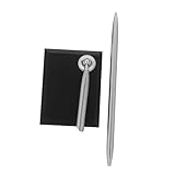 Style d'affaires amélioré : nos stylos d'affaires pour hommes sont dotés d'un stylo à bille en métal raffiné avec une base rectangulaire en acrylique, idéal pour un stylo de signature de bureau professionnel, un stylo de cérémonie de mariage, un stylo avec support