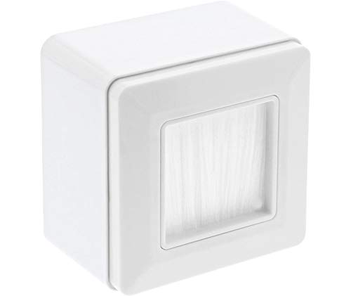 Preisvergleich Produktbild InLine® 78500 Rahmenset Aufputz mit Bürstendurchlass, für TV, weiß RAL9010