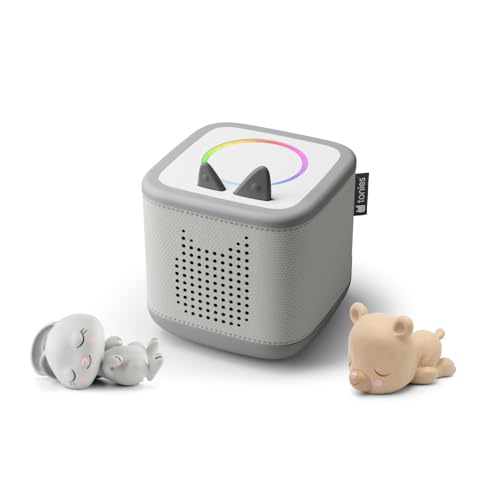 tonies Toniebox 2 Bundle Incl. 2 Tonie: Schlummerbande Schlummerbär und Hase, Mondgrau, Audioplayer für Hörbücher, Lieder, Einschlafen und Tonieplay für Kinder